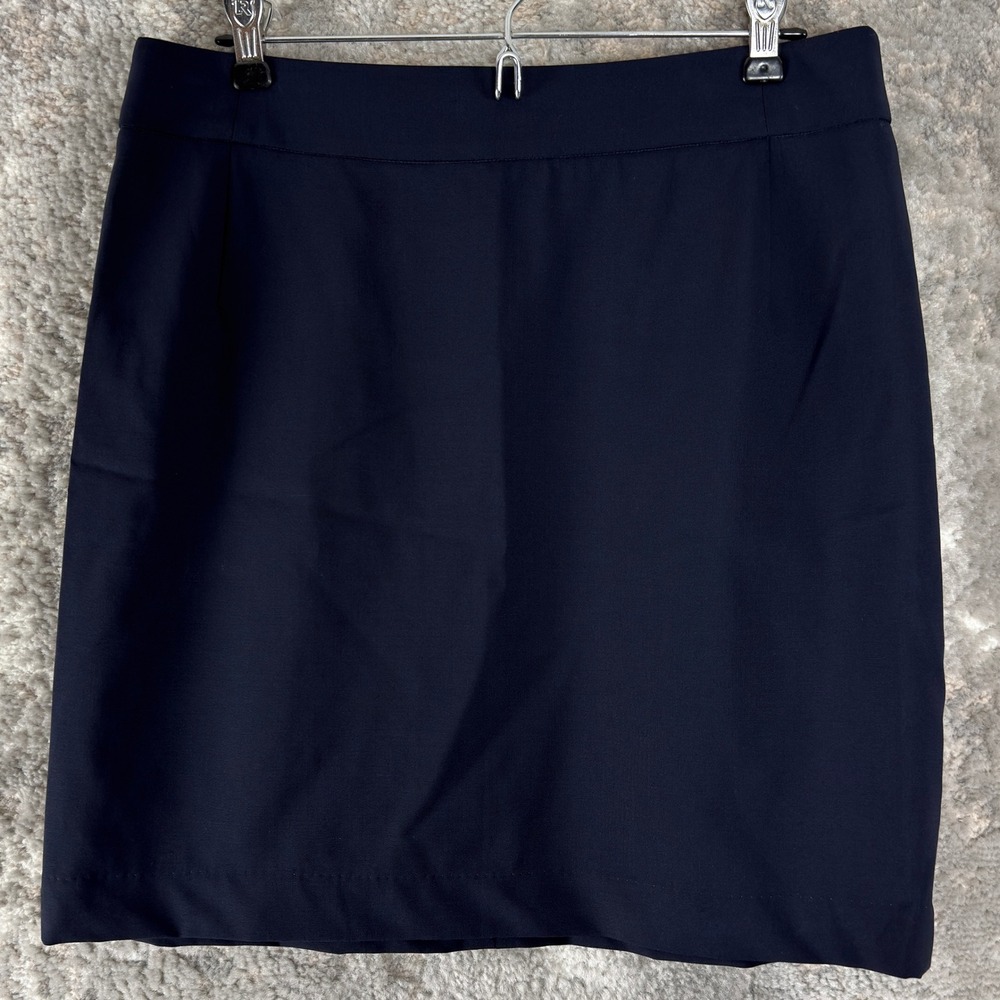 Theory Size 12 Career Professional Workwear Mini Pencil Skirt Navy Blue Women